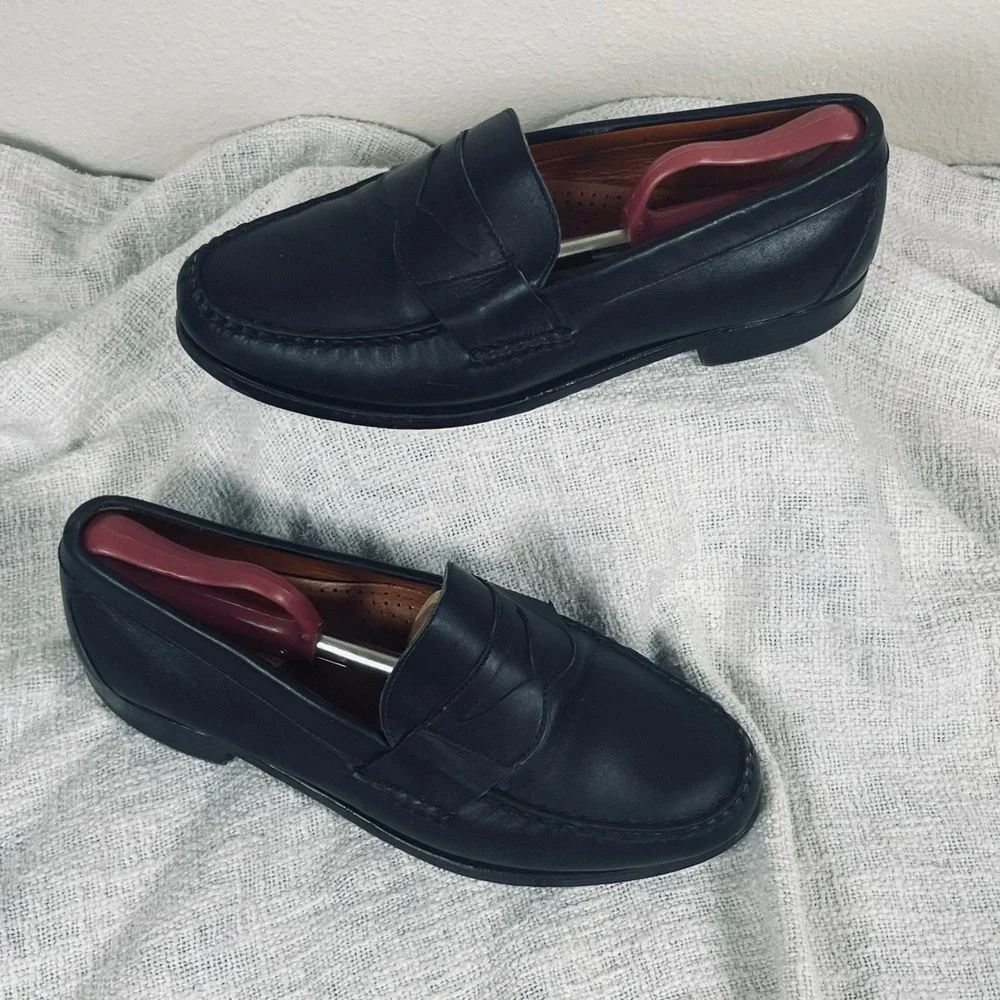 Allen Edmonds Cavanaugh Loafers Mens 10 E Black Leather Penny Dress Made USA
